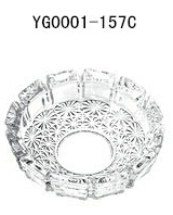 Hot sale embossed 157mm large round glass ashtray bulk for cigar