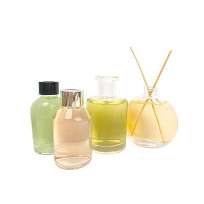 Home decoration clear 100ml glass aroma diffuser bottles with reeds sticks and caps for air fresh