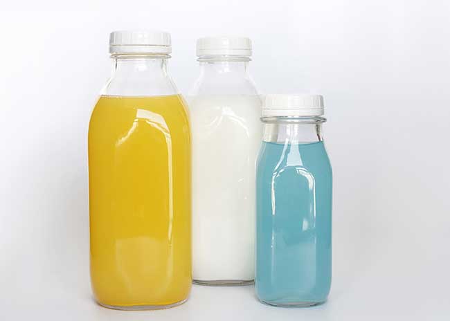 500ml 16oz clear french square glass bottles wholesale for beverage milk juice