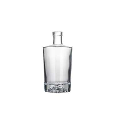 Heavy basse 500ml clear empty glass bottles with cork for brandy whisky
