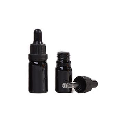 Best small frosted black glass essential oil bottles 5ml for body care