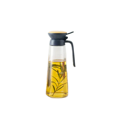 Wholesale clear 600ml glass kitchen oil bottle with dispenser cap