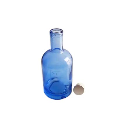 Factory price 750ml light blue glass wine bottles wholesale with cork bulk