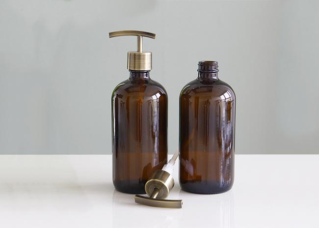 Customized 16oz 500ml amber glass spray bottle with trigger sprayer wholesale