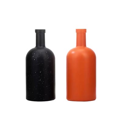 Factory price custom 16oz black glass wine bottles with corks for rum vodka whisky