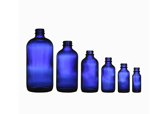 Best quality 16oz boston round cobalt blue glass spray bottle for essential oils