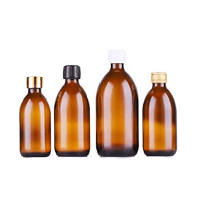 Vintage brown glass pharmacy bottles wholesale round glass pill bottles