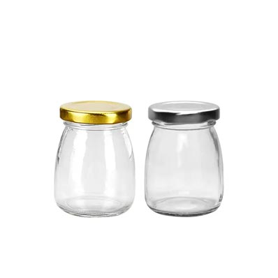 Wholesale 200ml clear glass milk bottles with lids for sale