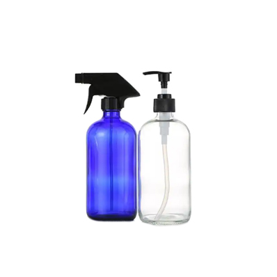 Best quality 16oz boston round cobalt blue glass spray bottle for essential oils 