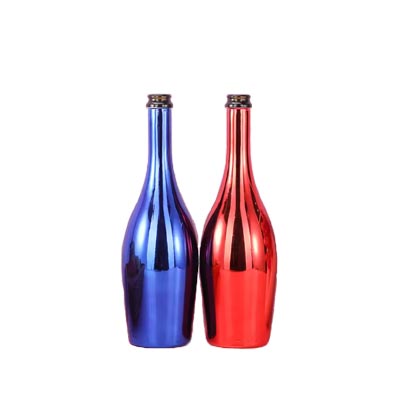 Wholesale empty 750ml colored glass wine bottles with corked lids