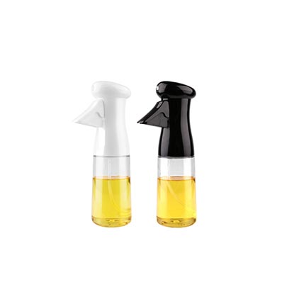 Refillable food grade clear 200ml fine mist continuous oil spray bottle for cooking