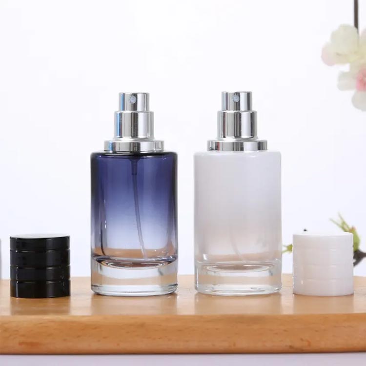 Custom luxury 30ml 50ml 100ml gradient color glass travel perfume bottle for toiletry