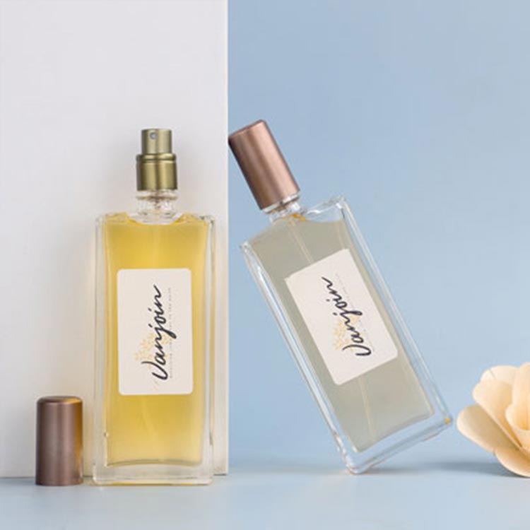 Custom refillable crystal 50ml glass rectangular perfume bottle for fragrances