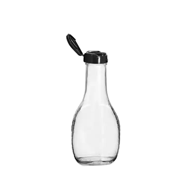 Factory price 8 oz clear wide mouth glass bbq sauce bottles