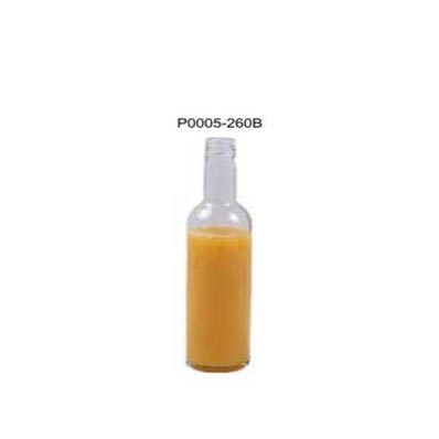 260ml clear glass beverage bottles wholesale with long neck and caps