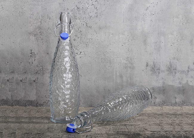 Supplier direct empty clear 1000ml glass flip top bottle with factory price