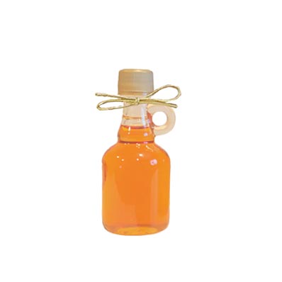 Wholesale unique design 40ml small glass nip bottles with caps for maple syrup/wine