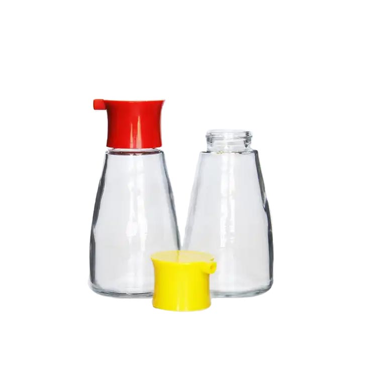 Kitchenware clear small 6oz glass oil pouring bottle with dispenser cap