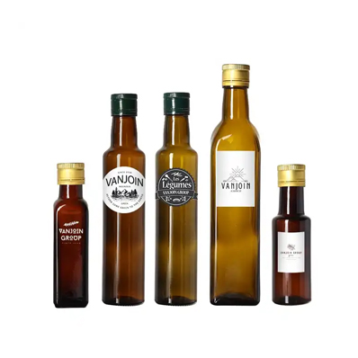 250ml small glass olive oil bottles wholesale with cork stopper or dispenser