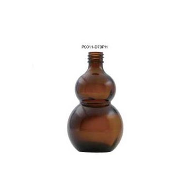 Amber pharmaceutical glass gourd bottle with twist off caps for syrup and capsule