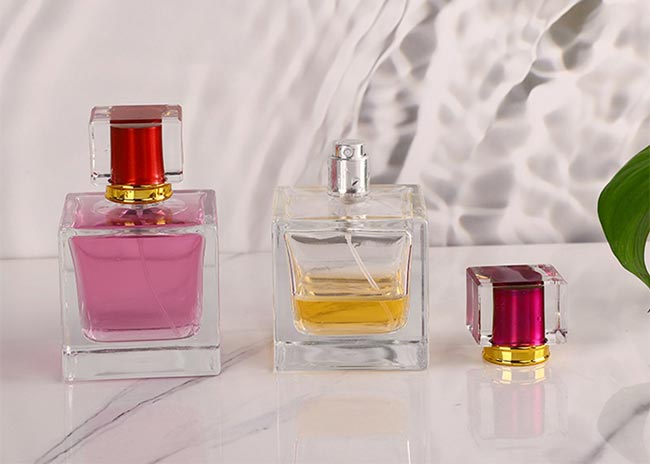 Elegant refillable 100ml square glass perfume bottles from supplier direct