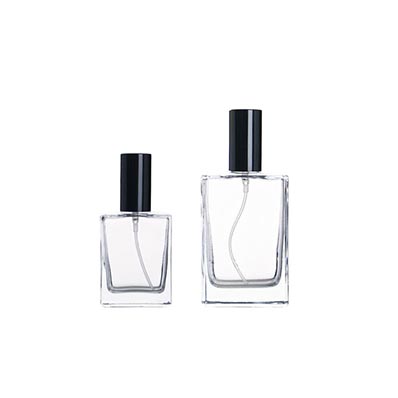 Custom clear 30ml empty glass spray perfume bottles with lids