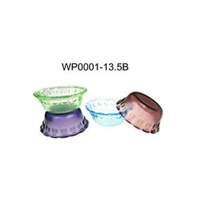 Factory price 135mm wholesale glass salad bowls with lace rim for kitchen