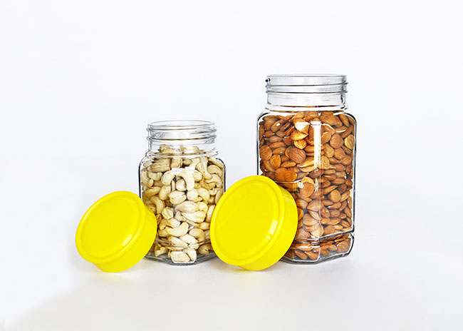 360 square glass food jar with metal cap wholesale