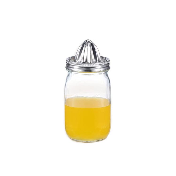 Wide mouth 16oz glass juice jars with juicer for cold pressed juice 