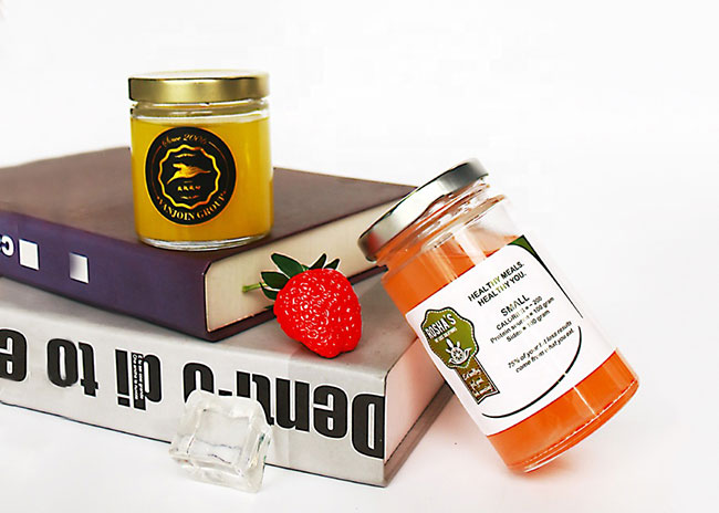 FDA certificated Food Grade Empty Clear Round Glass Honey Jar 