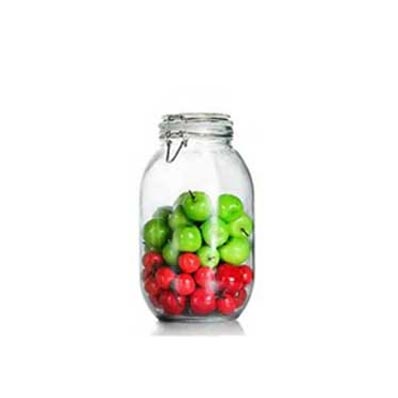 Food grade 3200ml factory price glass air tight jars wholesale with clip lids for food storage