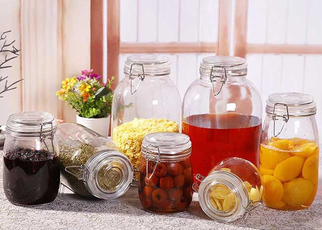 Best 1500ml glass airtight storage jars with sealing lids for biscuit/candy