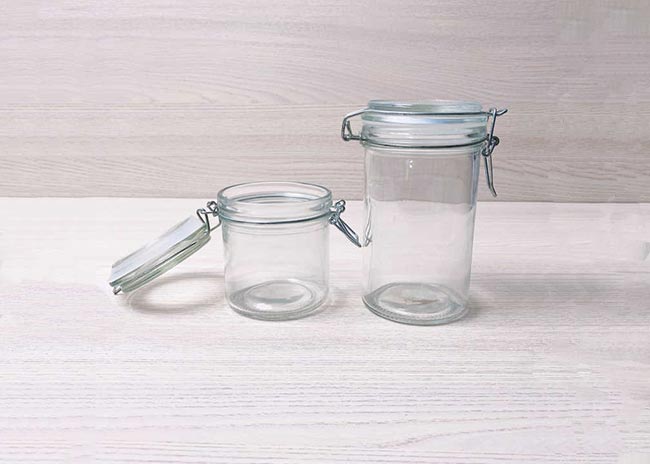 Wholoesale small 250ml mason flip top jar for dry food storage