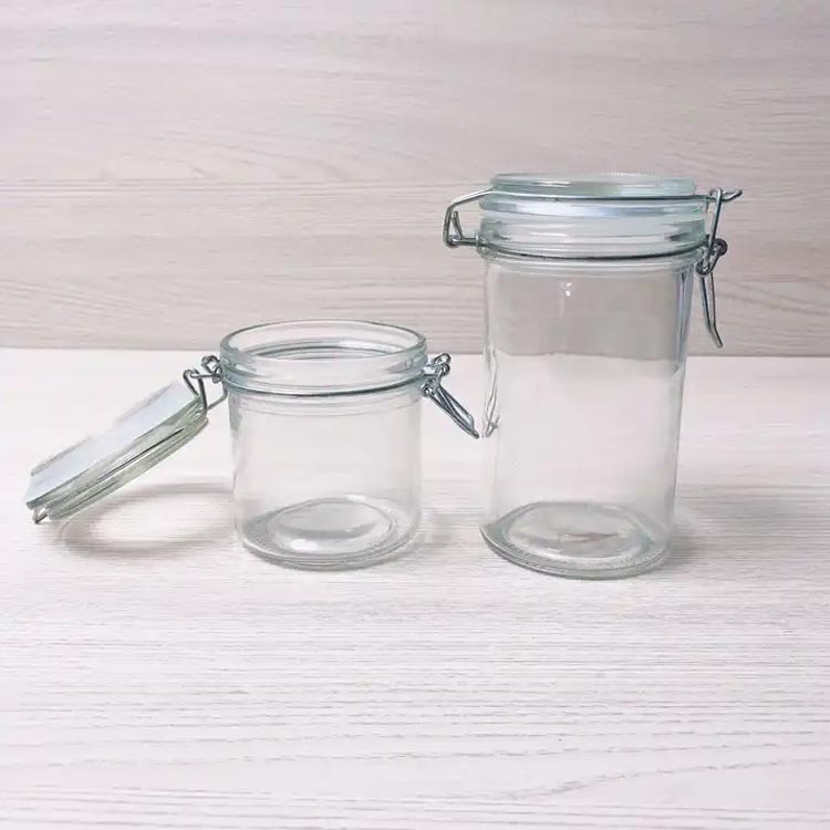 Best clear mason 16oz airtight borosilicate glass latch jars with hinged lids
