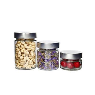 FDA certificated food grade empty clear glass round spice jars with lids