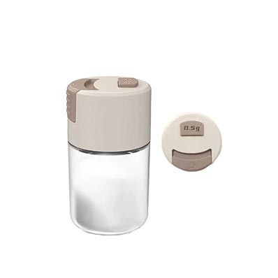 Kitchen storage control metered 100ml glass spice shaker jars with pressing caps