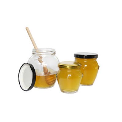 580ml China Supplier clear orcio glass jars for sale with lids and wood dipper