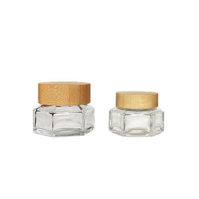 wholesale clear small hexagon glass storage jars for food canning