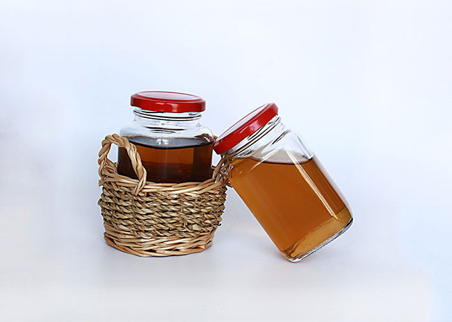 270ml Wholesale square glass storage jar with metal lid food glass jar