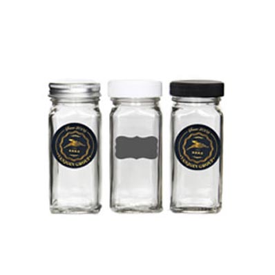 180ml antique square glass jars bulk with metal twist off caps for spice