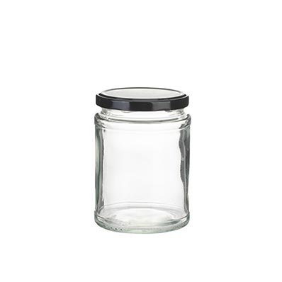 Wholesale clear round wide mouth 450ml straight side canning jar with lug lid for food storage