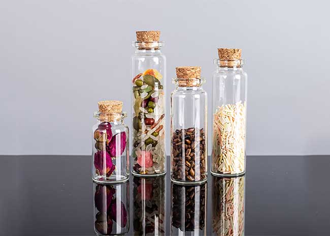 2ml fancy glass vials with wooden cork