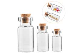 Bulk sale 8ml glass vials with cork stoppers factory price