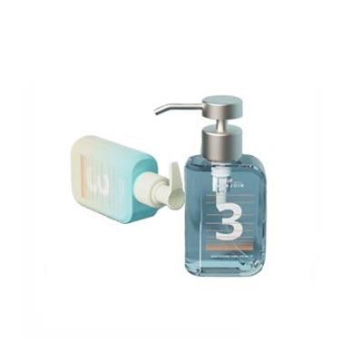 Flat square clear 16oz/500ml glass liquid soap bottle with pump dispenser bulk