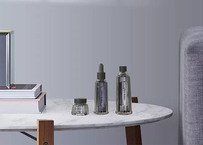 Clear empty luxury glass cosmetic bottles wholesale with factory price