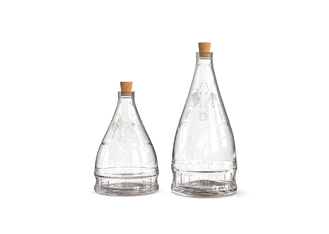 New design decorative glass bottles with cork