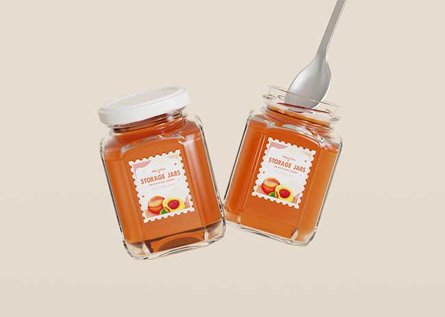 New design clear square 250ml glass sauce jars with lids for honey/jam/chilli