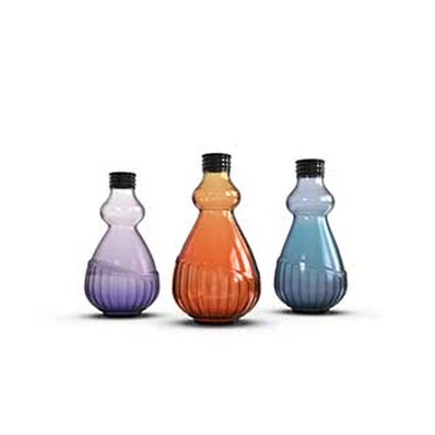 250ml embossed reusable glass juice bottle with cap for fruit juice