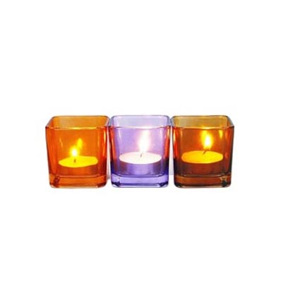 Wholesale wide mouth square 120ml glass candle tumbler jars