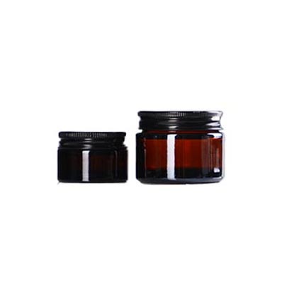 Luxury 15g amber cosmetic glass cream jars with lids for lotions